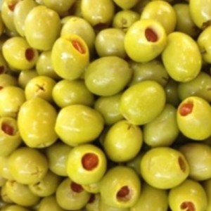 Oliwki zielone nadziewane papryką 12/14 Grecja 5kg olymp.