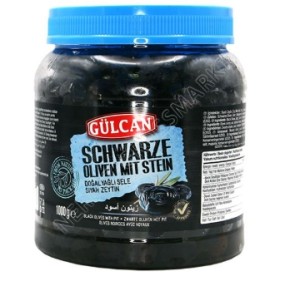 Oliwki Czarne Z Pestką "Niebieskie" 321/380 1000g Gülcan